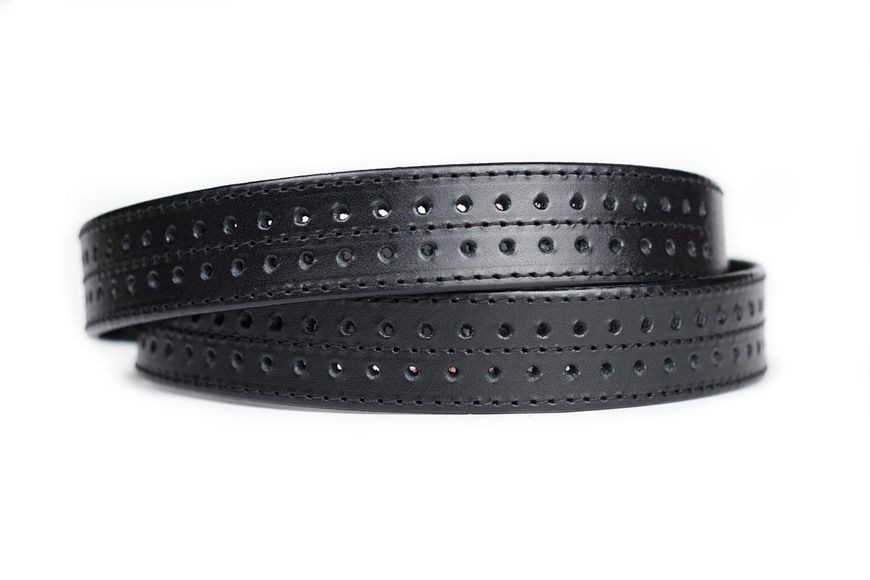 Ремень с перфорацией и строчкой черный 30 мм #2 30212 фото